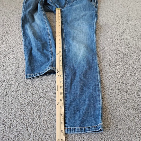 Free People Overalls Womens 26 Blue Denim Bib Wide Adjustable Straps Stretch - Picture 7 of 7